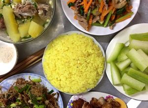 Hình của món Mâm cơm chiều cho gia đình 4-5 người.