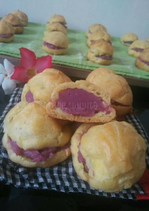 Foto resep Kue soes, vla ubi ungu