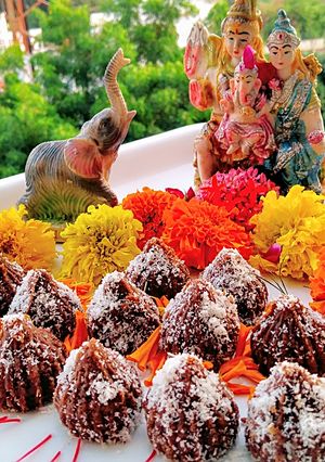 A picture of Drinking Chocolate Modak.