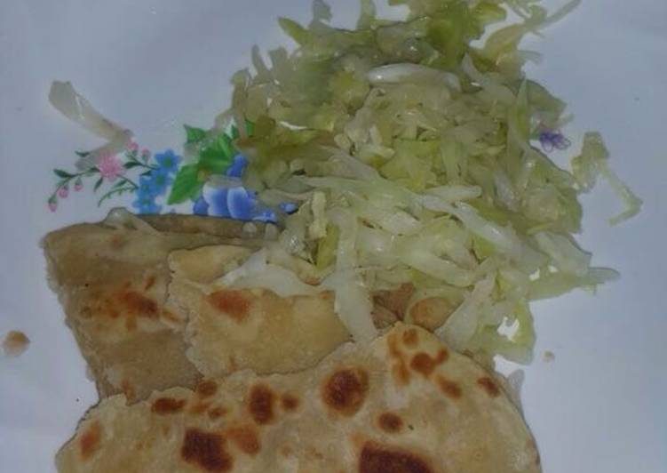Step-by-Step Guide to Make Speedy Steamed cabbage served with chapati