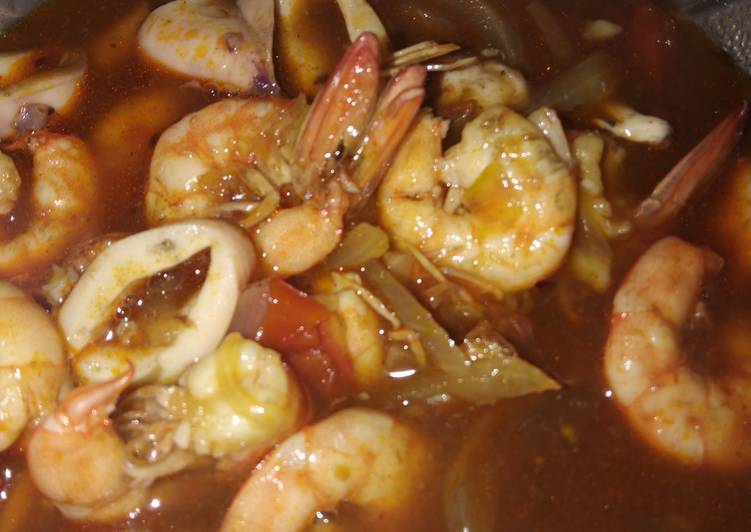 Resep Cumi Udang Saus Padang yang Lezat