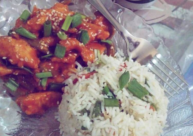 Recipe of Ultimate Dragon Chicken with fried rice