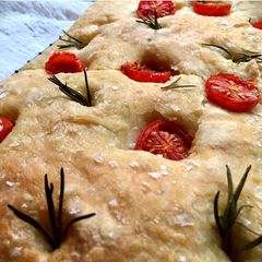 A picture of Overnight focaccia bread.
