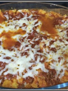 Una foto de Polenta con salsa boloñesa