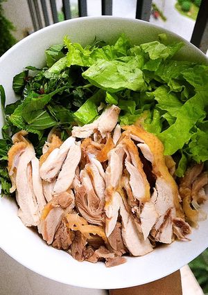Hình của món Phở gà trộn.