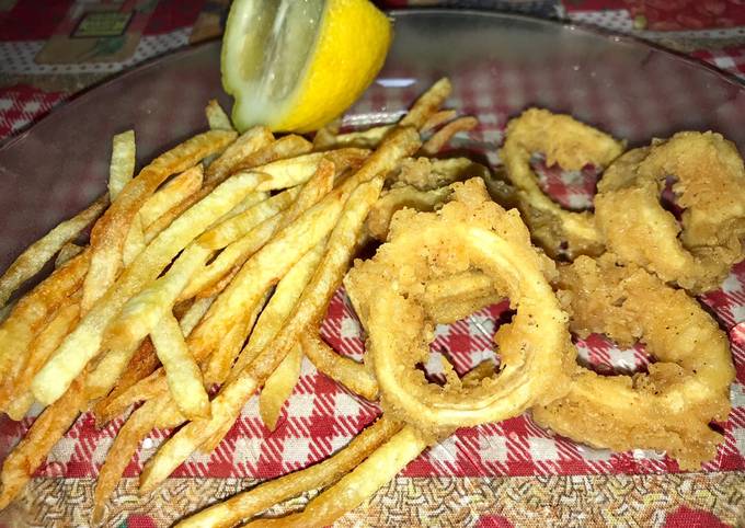 Rabas 🦑 A La Romana Con Papas 🥔 Fritas 🍟 Receta De Chef En Proyecto ...