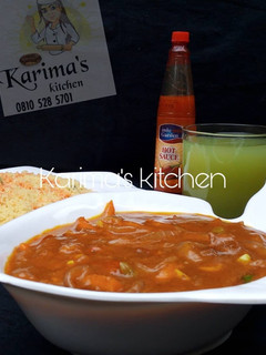 A picture of Stir fried couscous/corn beef soup.