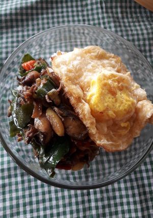 Foto resep Rice bowl cumi cabe hijau