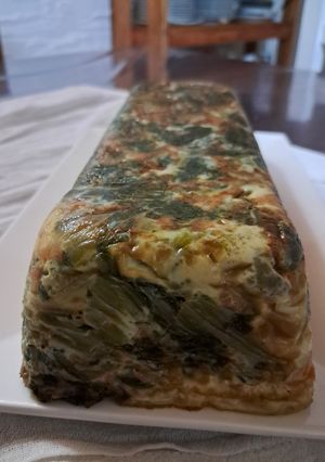 Una foto de Budín de acelga y queso