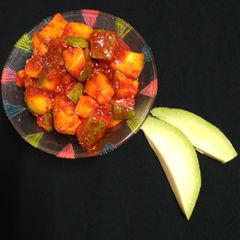 A picture of Instant raw mango pickle.