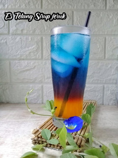 Foto resep Es Telang Sirup Jeruk