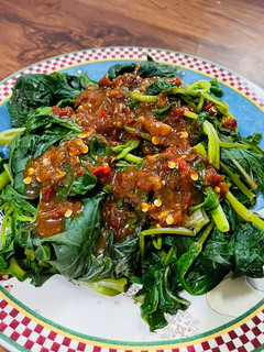 Foto resep Kangkung mix daun ubi brambang asem