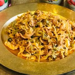 A picture of Tri color spiral pasta 🇮🇹.