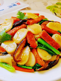 新餐肉炒寧波年糕 的食譜成品照片