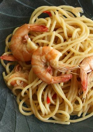 Foto resep Spaghetti dengan Udang Teriyaki