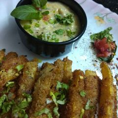 Pumpkin Cheese Dip with Pumpkin Fries A picture of Pumpkin Cheese Dip with Pumpkin Fries.