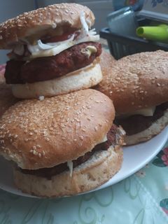 Csirke-burger recept fotója