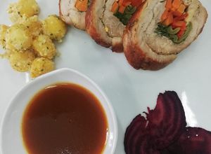 Una foto de Coulis o salsa de naranja y pimentón