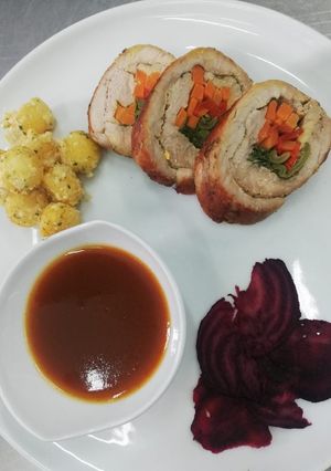 Una foto de Coulis o salsa de naranja y pimentón