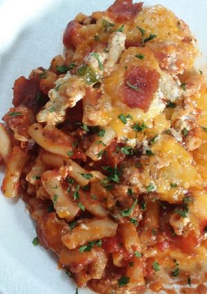 A picture of Bacon Cheeseburger Casserole.