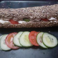 A picture of Mozzarella Baguette sandwich.
