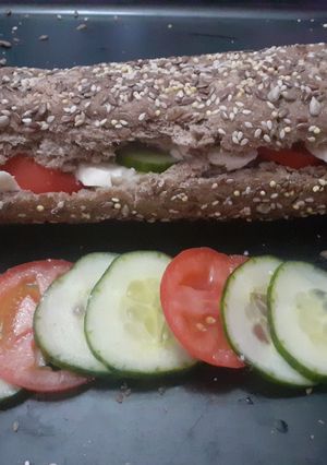 A picture of Mozzarella Baguette sandwich.