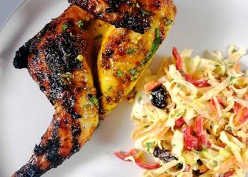 Popular Cuisine Spatchcock poussin glazed with orange and honey and festive slaw Delicious and Healthy Popular Cuisine Spatchcock poussin glazed with orange and honey and festive slaw Delicious and Healthy