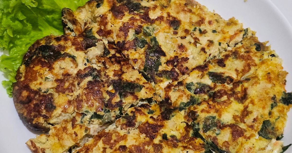 Martabak Ayam Telur Bayam (less oil cocok untuk diet)