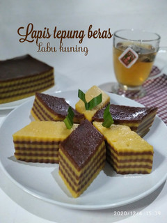 Foto resep *Kue lapis tepung beras labu kuning*