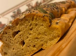 Una foto de Pan de mantequilla de maní keto