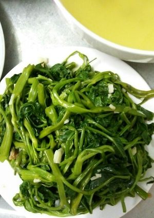 Hình của món Rau muống 2in1 Canh rau muống_Rau muống xào tỏi.