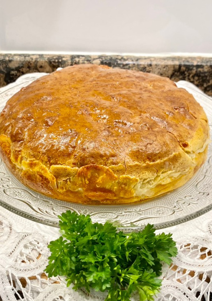 Una foto de Pastel de queso Provolone en freidora de aire