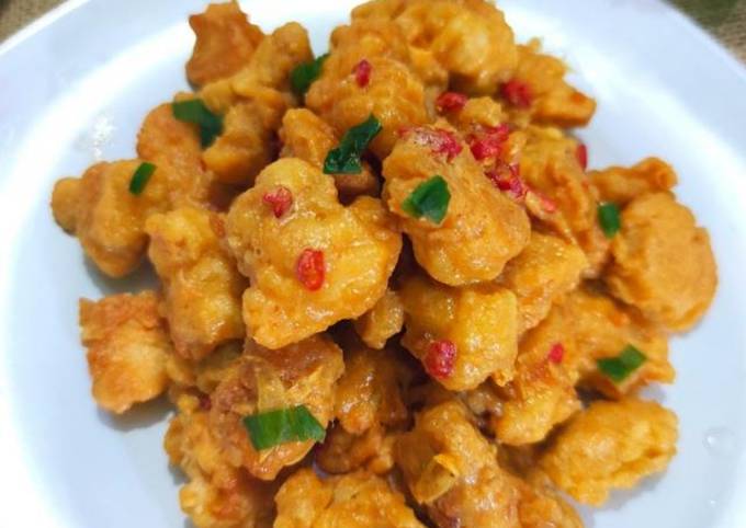 Resep Instant Chicken Salted Egg /Ayam saos telor asin bumbu instant