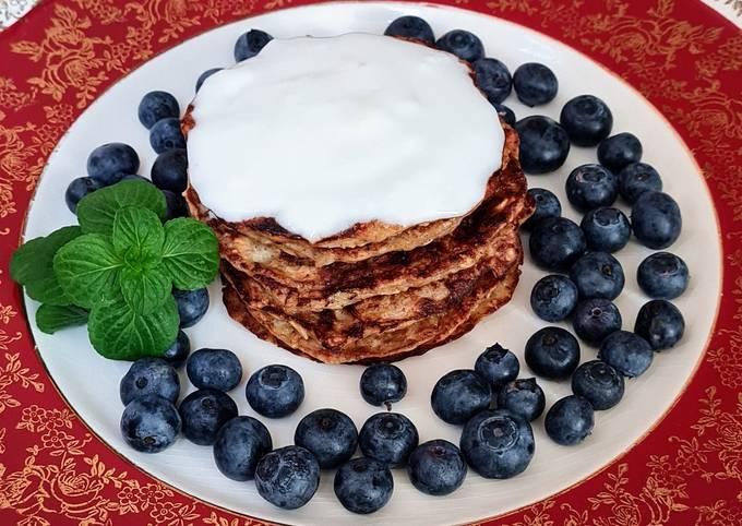 Tortitas de avena y banana Pancakes saludables Sin azúcares