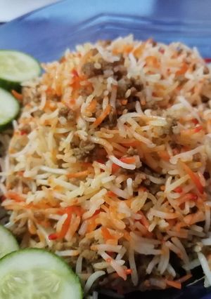 A picture of Qeema Biryani.
