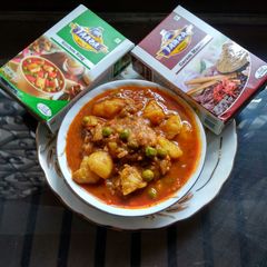 Aloo matar gobhi fry A picture of Aloo matar gobhi fry.