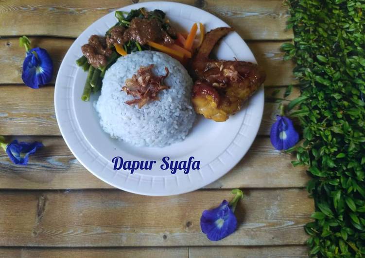 Resep masakan Nasi Biru Ayam Panggang | Langkah Membuat Nasi Biru Ayam Panggang Yang Enak Dan Mudah