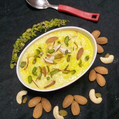 A picture of Kesari-Sama Rice Kheer.