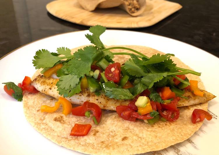 Simple Way to Make Super Quick Homemade 🌮Tilapia tacos with simple salsa 🌮