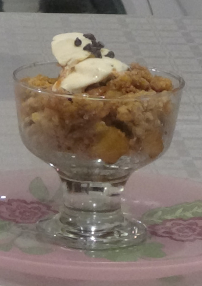 Una foto de Crumble de manzana