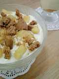 Mousse de queso con manzana caramelizada y Speculoos
