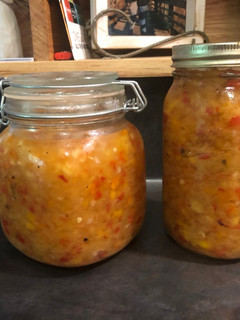 A picture of Honolulu Heat (pineapple and hot pepper sauce/glaze).