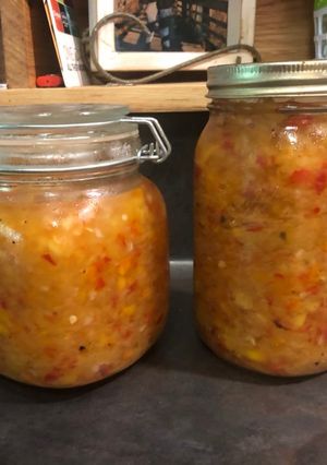 A picture of Honolulu Heat (pineapple and hot pepper sauce/glaze).