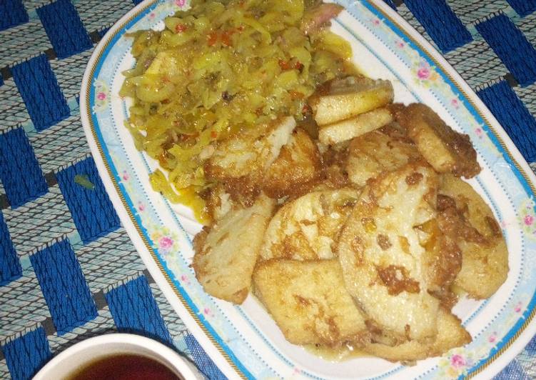 Easiest Way to Make Any-night-of-the-week Golden yam with cabbage sauce