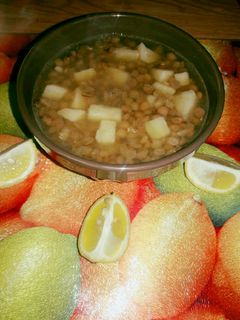 صورة لوصفة شوربة عدس مع بطاطا