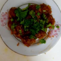 A picture of Veg Manchurian balls from leftover rice.