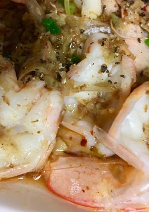 Hình của món Tôm hấp tỏi.