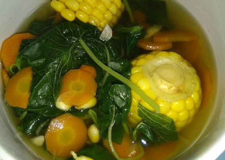 Resep Sayur bening bayam plus wortel &amp; jagung, Bisa Manjain Lidah