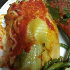 Cabbage and Lasagna Noodle roll ups Labor Day A picture of Cabbage and Lasagna Noodle roll ups Labor Day.