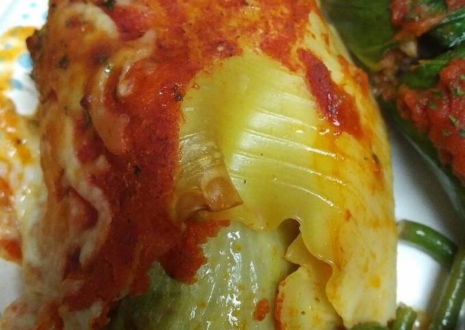 Cabbage and Lasagna Noodle roll ups Labor Day